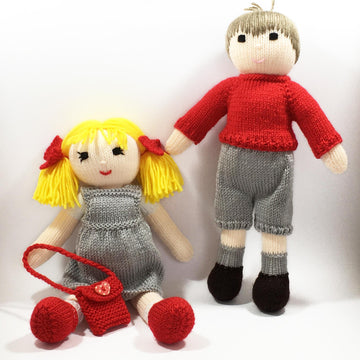 Jenny and Bobby knitted dolls 19049