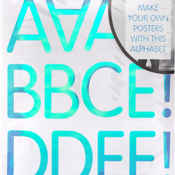 Sticko Iridescent X-Large Alphabet Stickers - Light Blue Rounded Thin