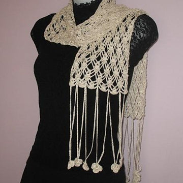 Stunning Silky White Lace Scarf