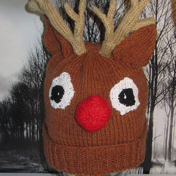 RUDOLPH REINDEER CHRISTMAS BEANIE HAT
