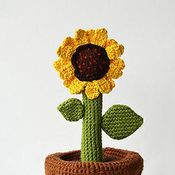 Sunflower in Pot Amigurumi Crochet Pattern