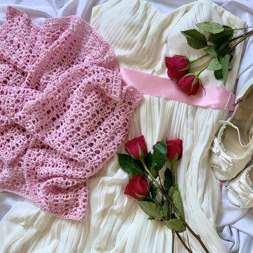 Puffs and Crosses Lace Shawl