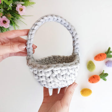 Crochet basket pattern, Easter basket easy crochet pattern