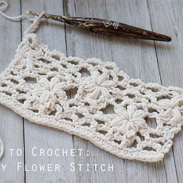 Crochet Lace Scarf with Flowers