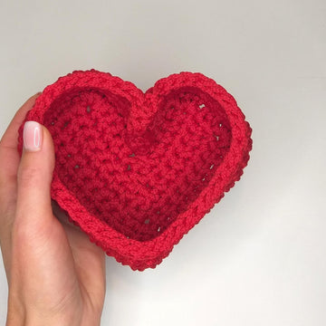 Crochet basket heart pattern