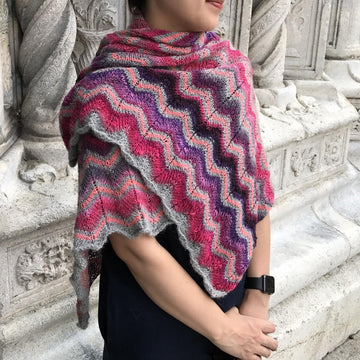 Colorful waves poncho
