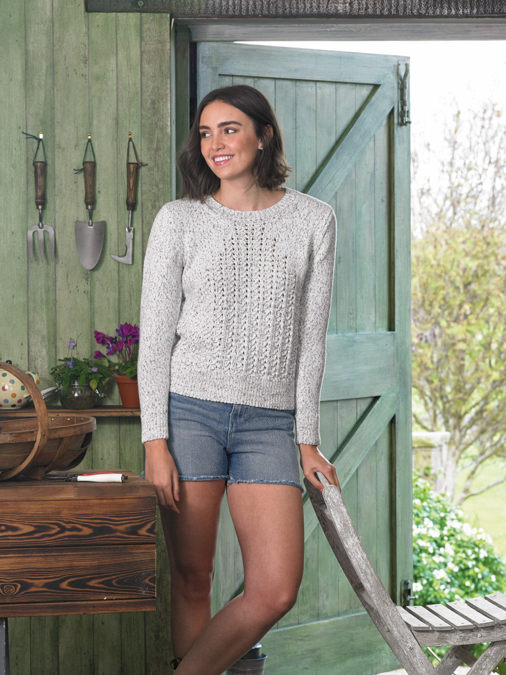 Ladies Sweater in James C. Brett Dotti DK - JB728