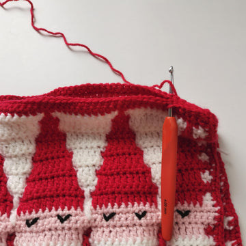 Inset Mosaic Santa Pillow