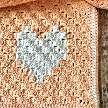 C2C Heart Baby Blanket