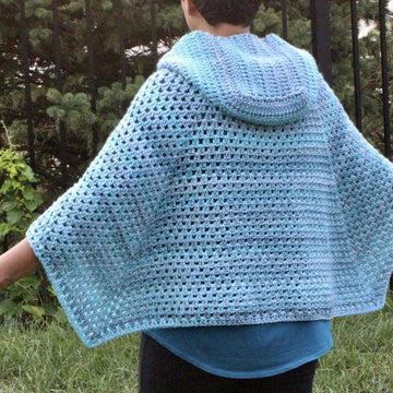 Simple Hooded Crochet Poncho Pattern