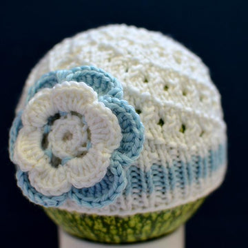 Diagonal Lace Baby Hat