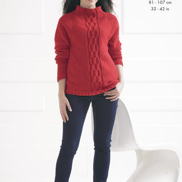 Raglan Sweaters in King Cole Big Value Recycled Cotton Aran - 4143 - Downloadable PDF