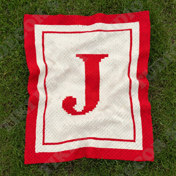 Letter J Alphabet Blanket C2C CROCHET PATTERN