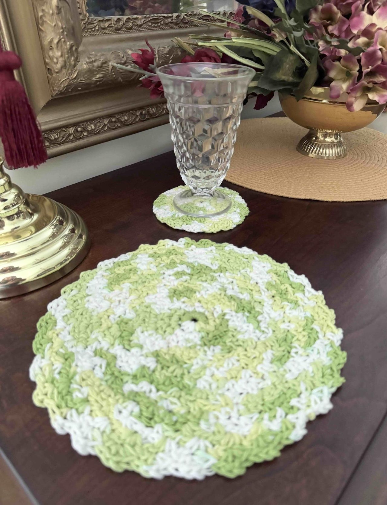 Round Wattle Stitch Dish Cloth