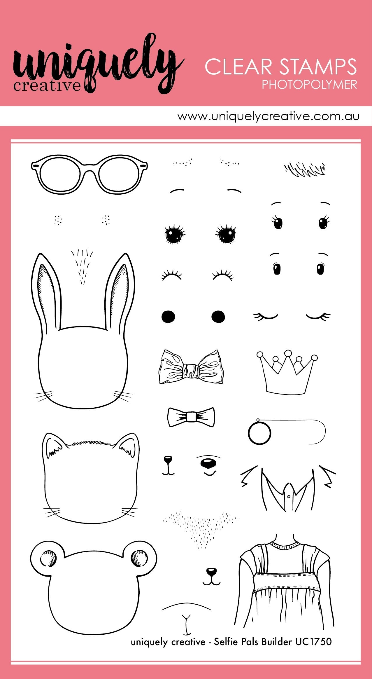 Uniquely Creative 4"X6" Clear Stamps - Selfie Pals Builder