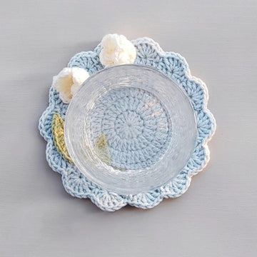 Lily of the Valley Coaster,Crochet Coaster,Free Crochet Coasters Pattern,Crochet Pattern Coasters