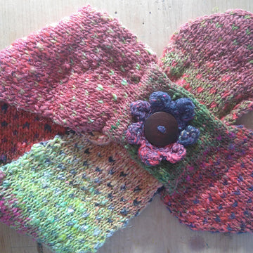 Pretty reversible necktie scarf and boot toppers