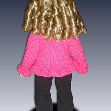 Ruffle edged sweater fits My Twinn, 23 inch dolls