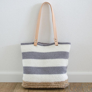 Striped beach bag
