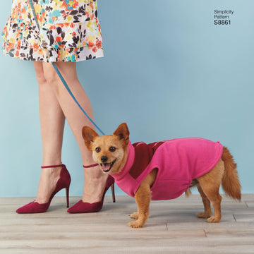 Simplicity S8861 Dog Coats - Paper Pattern, Size A (S-M-L)