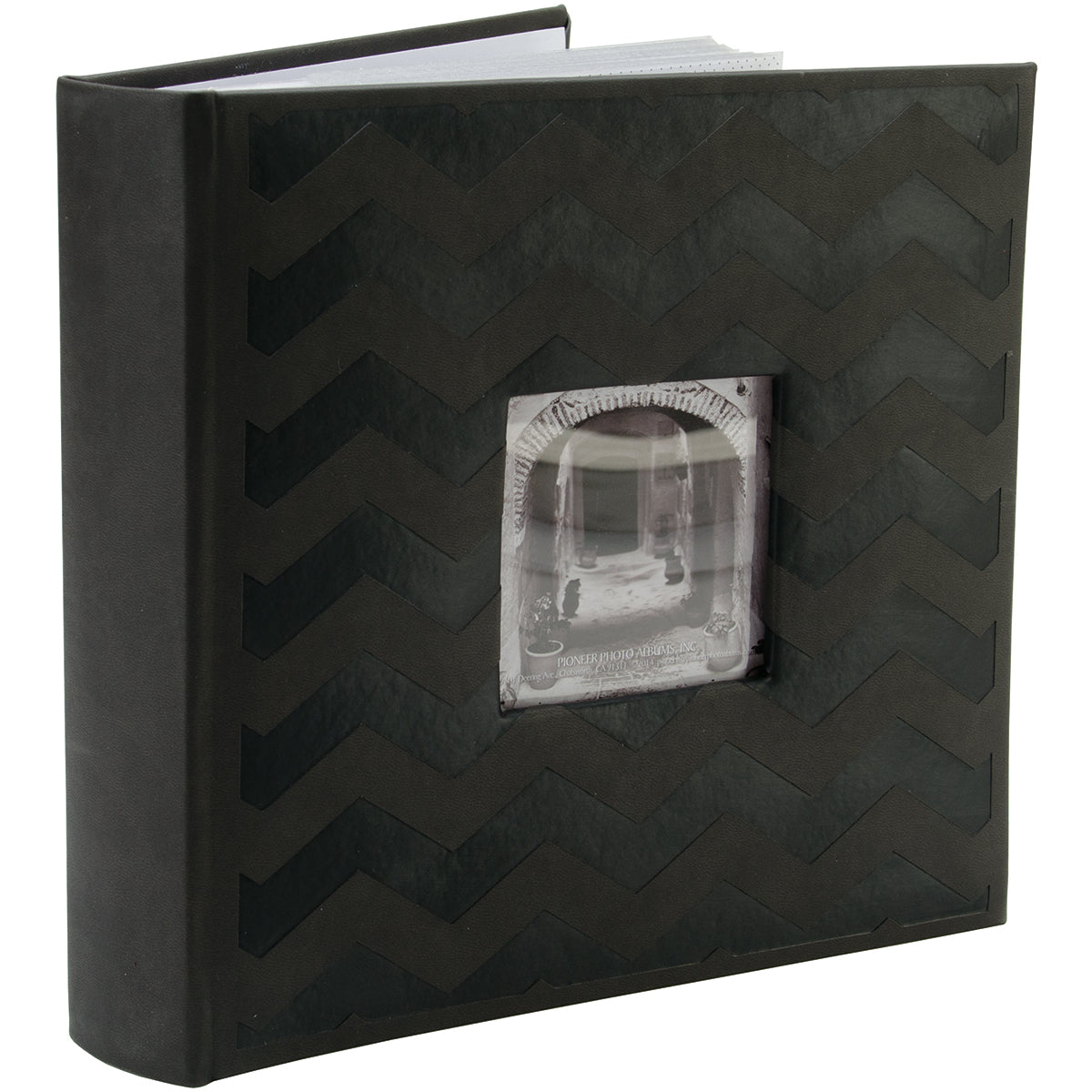 Pioneer 2-Up Embossed Photo Album 4"X6" - Black Chevron