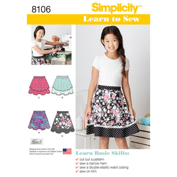 Simplicity Learn To Sew Skirts for Girls and Girls Plus 8106 - Sewing Pattern