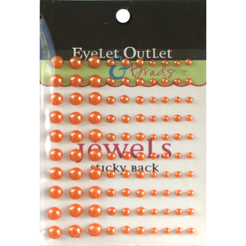 Eyelet Outlet Adhesive Pearls Multi-Size 100/Pkg - Orange