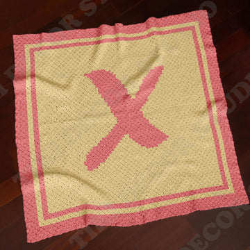 Letter X Name C2C crochet baby blanket | 2 colors design
