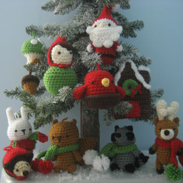 Woodland Christmas Ornament Crochet Pattern Set