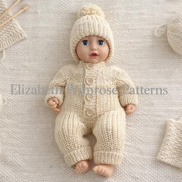 Cloudberry Dolls Bodysuit & Hat Knitting Pattern P157 | Elizabeth Primrose Patterns