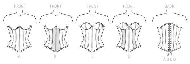 McCall's Misses' Overbust or Underbust Corsets by Yaya Han M7339 - Sewing Pattern