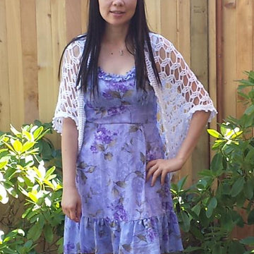 Geometric Open Lace Crochet Shrug