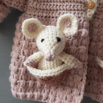 Crochet Pramsuit and Mouse
