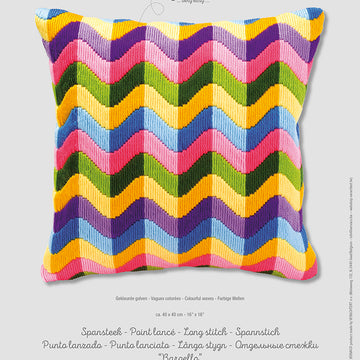 Vervaco Colourful Waves Long Stitch Cushion Front - 40 x 40cm
