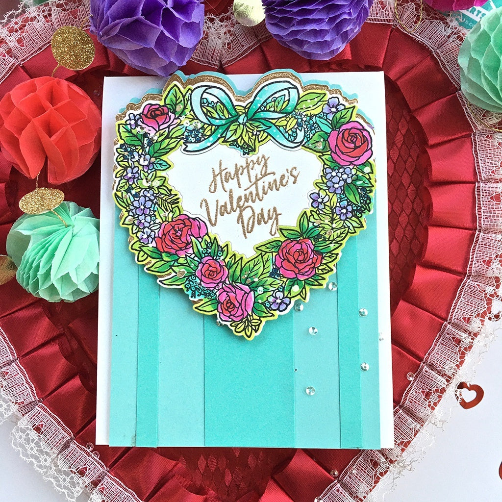 Hero Arts Clear Stamps 4"X6" - Floral Heart Wreath