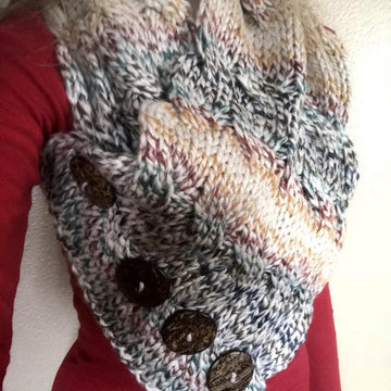 Waves of Cables Chunky Button Cowl