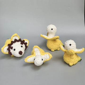 Bundle 4 in 1 No Sew Bananasaurus Crochet Pattern