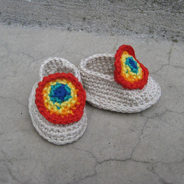 Baby slippers rainbow