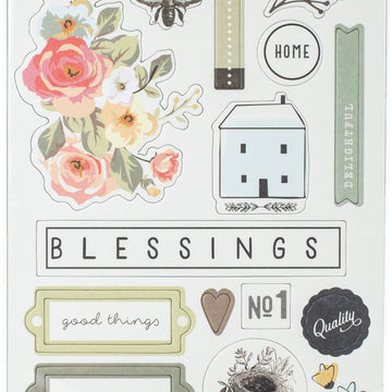 My Minds Eye Gingham Gardens Chipboard Elements 6"X12" 2/Pkg - 621461