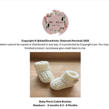 Baby Mock Cable Booties