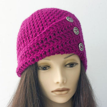 Buttoned Flapper Cloche