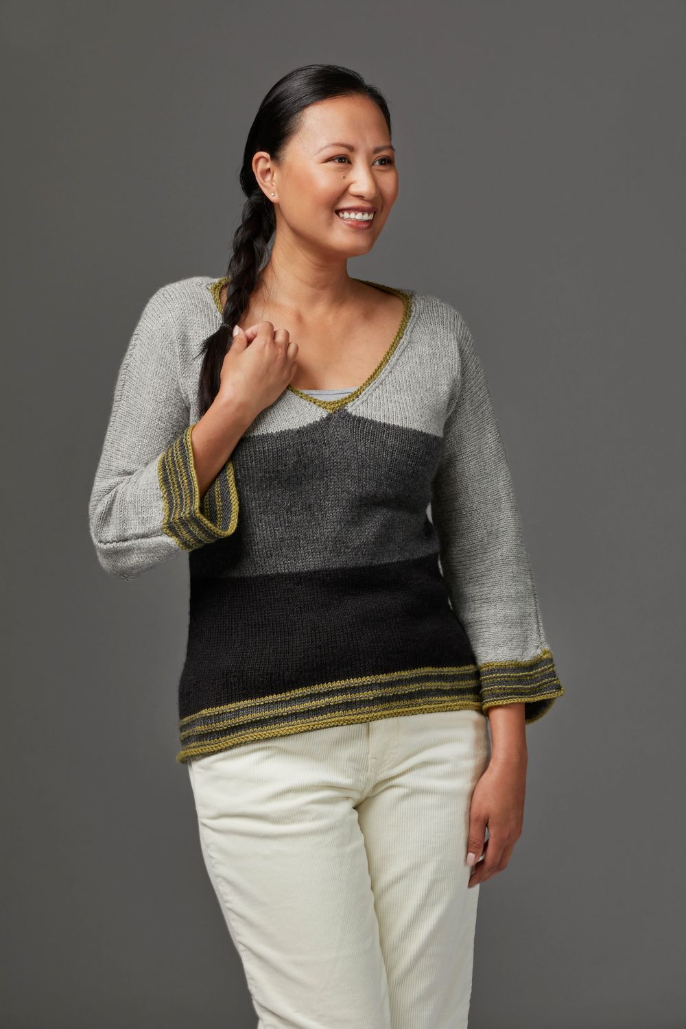 KE009 Middlebury -  Jumper Knitting Pattern for Women in Valley Yarns Hampden by Valley Yarns