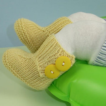 Baby 2 Button Rib Top Booties