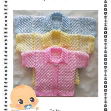 Sadie Baby cardigan with short sleeves 3 sizes 0-12mths