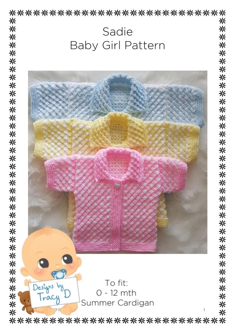 Sadie Baby cardigan with short sleeves 3 sizes 0-12mths