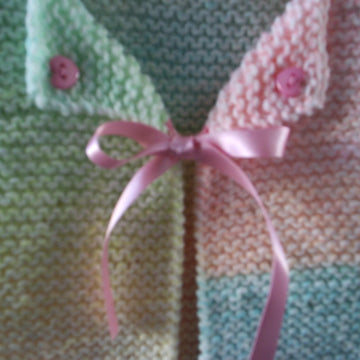 Easy beginner garter stitch DK knitting pattern all square / rectangle no shaping baby first jacket coat 0-3 months