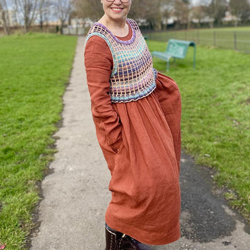 Ruffled Checked Vest