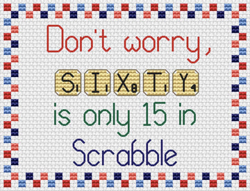 Scrabble 60 Cross Stitch PDF Pattern