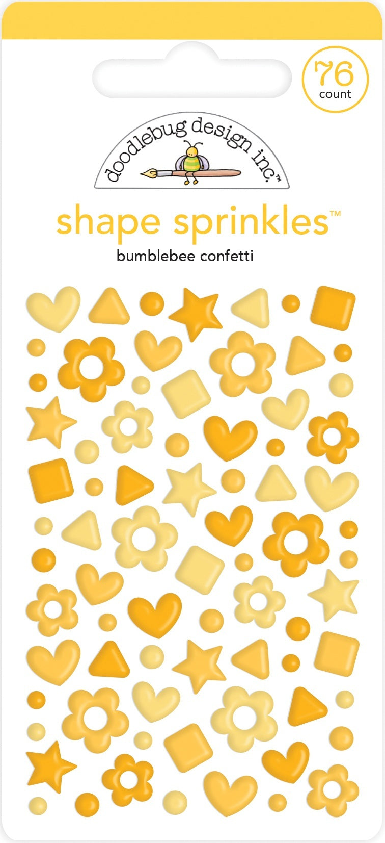 Doodlebug Sprinkles Adhesive Enamel Shapes - Bumblebee Confetti