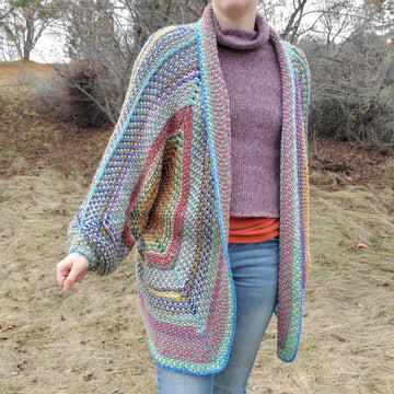 Hexagonal Stash Buster Knit Cardigan